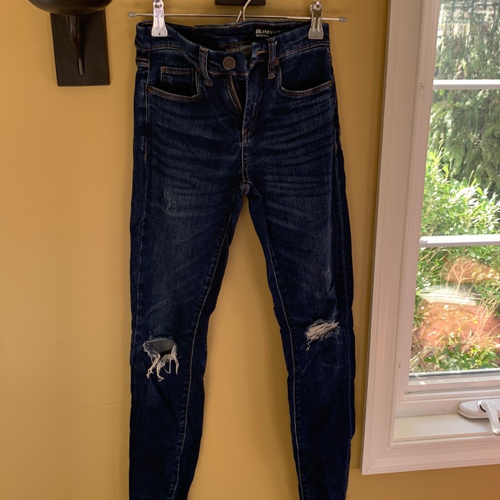 Blank nyc mid rise skinny dark denim jean size 25